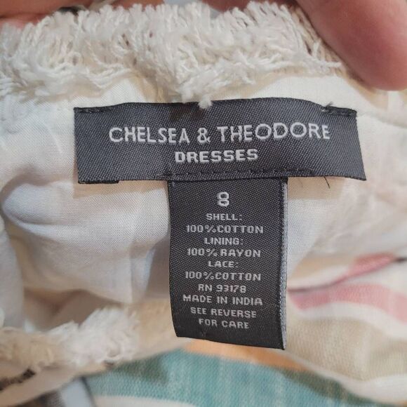 Chelsea & Theodore Women's Bohemian Multicolor Striped Dress Size 8 - Picture 9 of 9